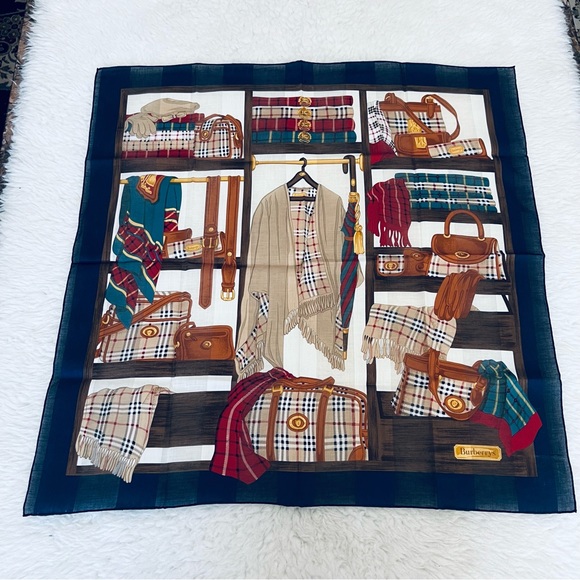 Burberrys of London Nova Check Multicolor Square Bandana/Scarf NWOT - Picture 6 of 13